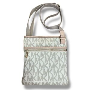 MICHAEL Michael Kors Monogram White & Beige Purse Crossbody Bag